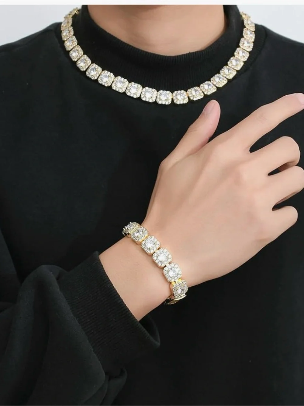 Gold-Tone Crystal Tennis Necklace - Women Jewelry